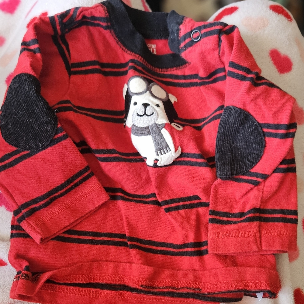 Carters 6 month red striped shirt